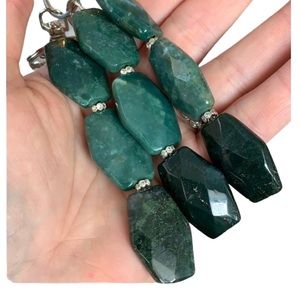 Green Agate beaded keychain